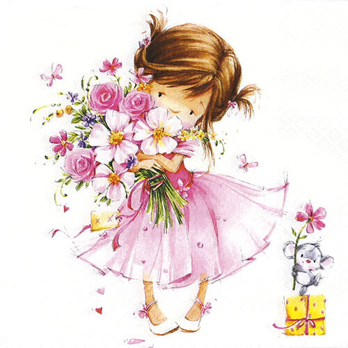 꽃을든소녀 냅킨 K-18-015