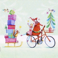 산타 자전거 냅킨 K-14-025