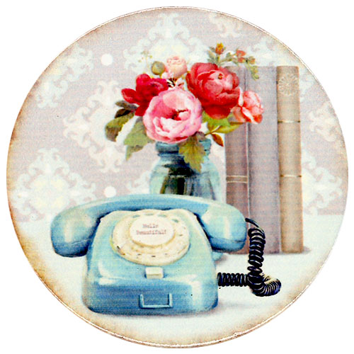 전화기와 꽃 원타일 Q-03-001