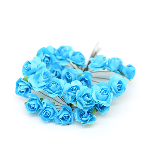 미니 장미 종이꽃 파랑 A-05-048