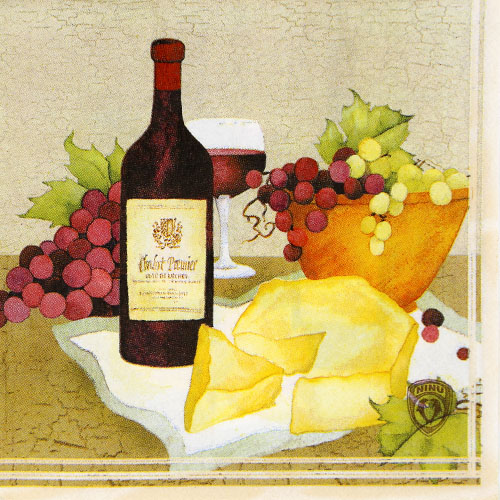 와인과 치즈 냅킨 K-23-006