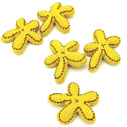 별 스티치 꽃 노랑 5개 5cm A-05-091