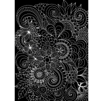 스크래치 페이퍼 도안-꽃 패턴 2 E-02-013