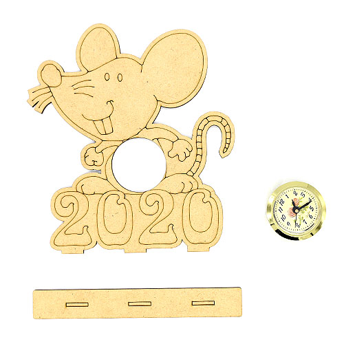 특별한공예샵,2020 쥐 탁상시계 비조립반제품  시계포함 19cm E-06-013