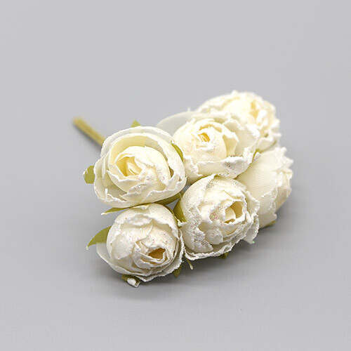 흰장미 레이스 조화꽃 6개 B-05-057