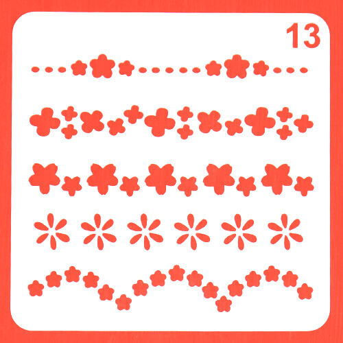 스텐실 도안 꽃모양 패턴 B-07-013