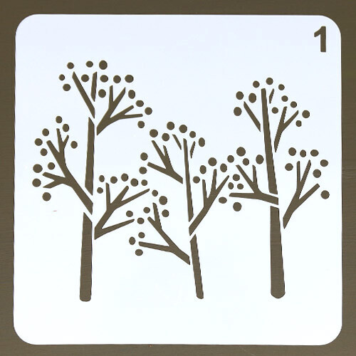 스텐실 도안 열매나무 A-07-001