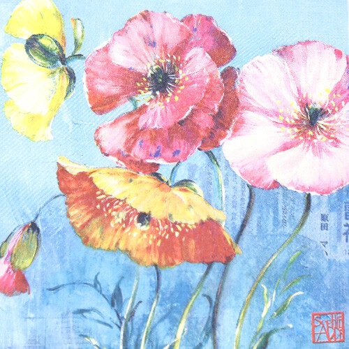 양귀비 꽃 냅킨 K-08-044