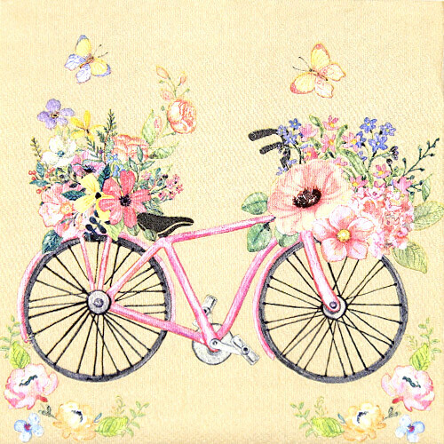 꽃 자전거 냅킨 K-05-016