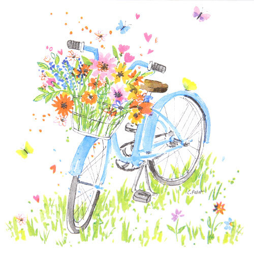 꽃 자전거 냅킨 K-05-020