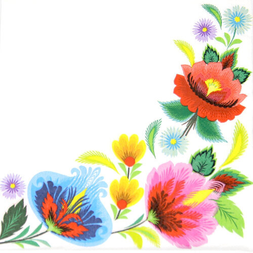 꽃 테두리 냅킨 K-33-022