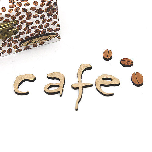 CAFE + 커피콩 레터링 8개 C-03-020