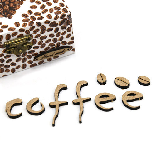 특별한공예샵,coffee + 커피콩 레터링 6개 C-07-009