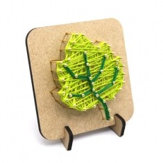 스트링아트 나뭇잎 받침 포함 반제품 12cm L-01-018