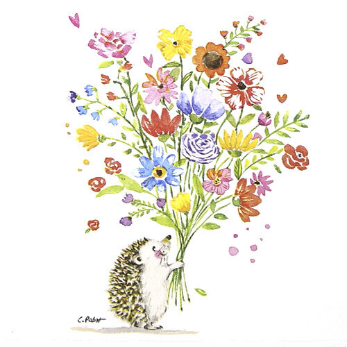 고슴도치 꽃다발 냅킨 K-31-038